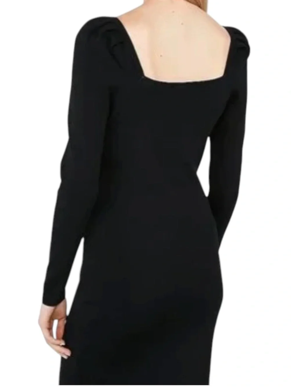 Express x Negin Mirsalehi Puff Sleeve Fitted Dress - Black Size S - Picture 2 of 9